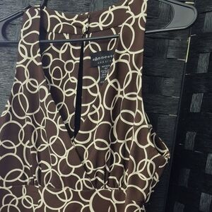 Brown and White Patterned Dress